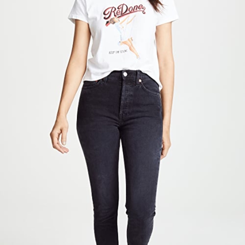 NWOT RE/DONE High Rise Ankle Crop Jeans